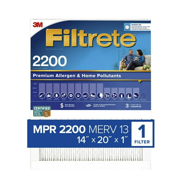 Filtrete by 3M, 14x20x1, Elite Allergen Reduction HVAC Furnace Air Filter,  2200 MPR, 1 Filter