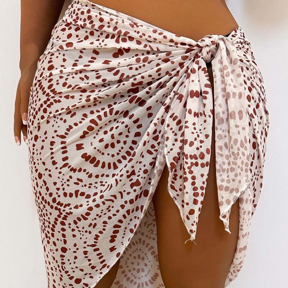 Vedolay Skorts Skirts For Women Women's Boho Vintage Floral Print Tie Waist A Line Maxi Skirts,Brown One Size