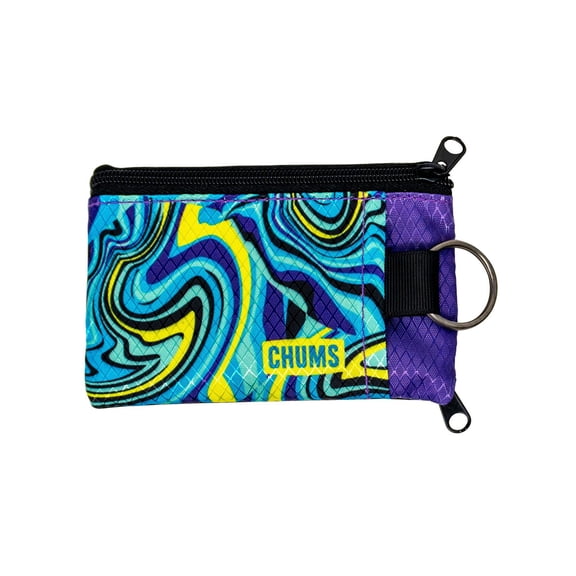 Chums Surfshorts Keychain Wallet (Trip) - Slim RFID Blocking Nylon Travel Wallet w/ ID Window