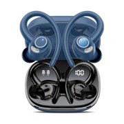 Wireless Earbuds Bluetooth 5.3 Headphones Sport, 2024 Wireless Earphones with Earhooks, HiFi Stereo Deep Bass with ENC Mic, 40H Dual LED Display, IPX7 Waterproof Ear Bud for Small Ear Running/Workout
