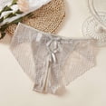 thumbnail image 2 of Womens Underwear, Women's Sexy Underwear Lace Cutout Sheer Bow Tie Crotchless Panties Naughty Breathable Stretch Erotic Briefs With Bow Gray L, 2 of 3