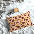 thumbnail image 5 of Goofa Thanksgiving Turkey and Pumpkin Print Plush Throw Pillow Case, Soft Velvet with Hidden Zipper, Decorative Cushion Cover for Sofa, Bed, Car, and Home Décor-20"x30", 5 of 6