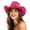 Hot Pink, variant on Wide Brim Western Cowboy Hat For Outdoor Rolled Brim Festival Fedora Beige
