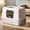 White, variant on Flip-Top Enclosed Cat Litter Box, 120° Wide Angle Lid Stainless Steel Litter Tray with Litter Scoop and Double-Layer Mat, Odor Control Splash Proof Dog-Proof Large Cat Toilet
