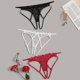 thumbnail image 2 of Lencería sexy para mujer YONGSHENG 3 piezas tanga abierta de encaje Talla regular, 2 of 5