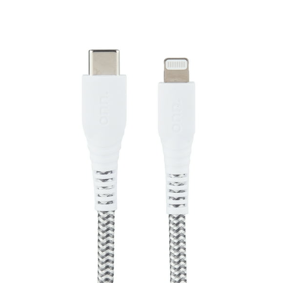 Onn. 6 FT./1.8 m USB-C to Lightning Braided Cable