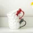 thumbnail image 4 of de Cerámica con Lazo Romántico, Tazas para Café y Leche, Tazas para Niña, Tazas de Postre con Asa, de Té Roja., 4 of 5