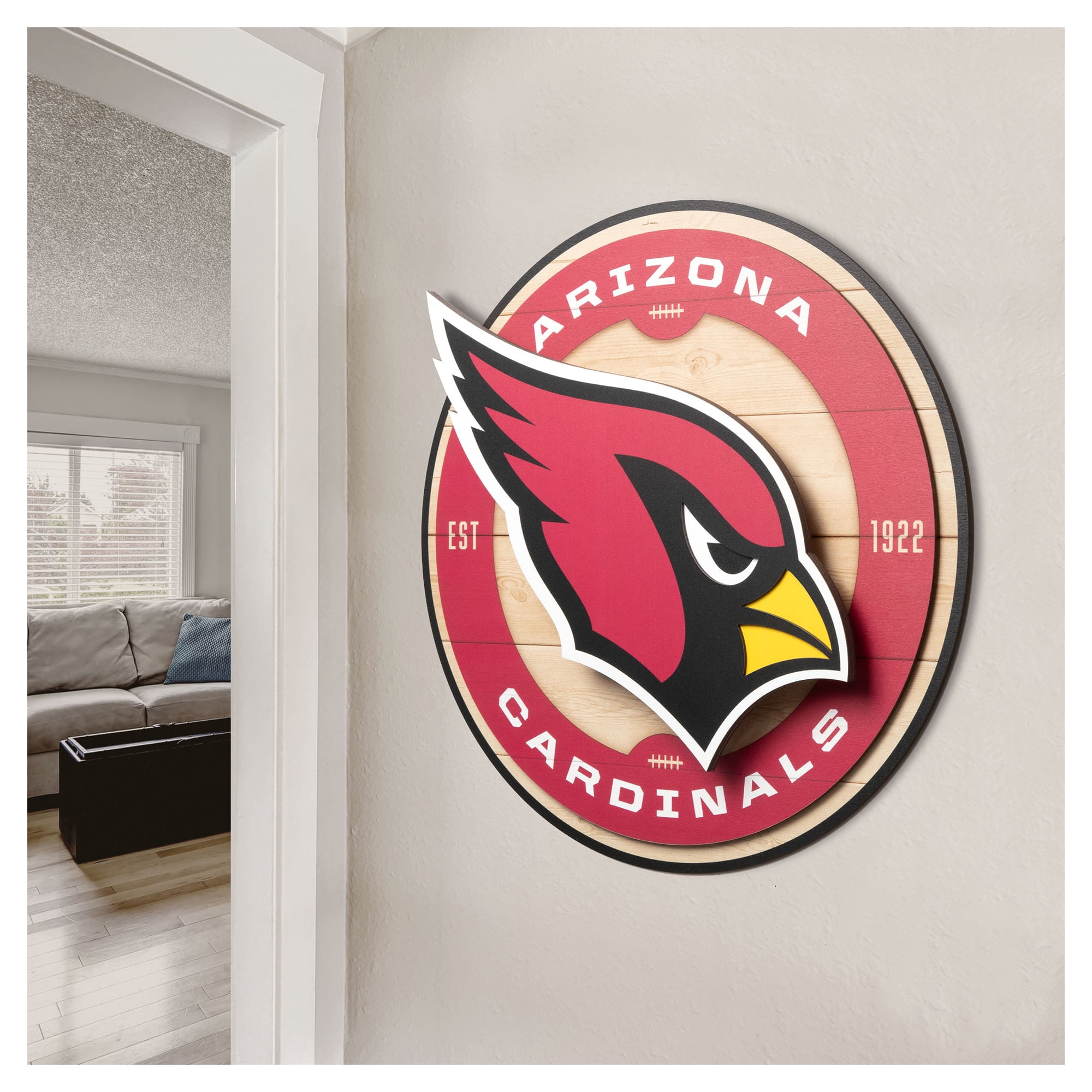 IDNA Arizona Cardinals 15" x 15" 3DX Logo Circle Backer Wall Art