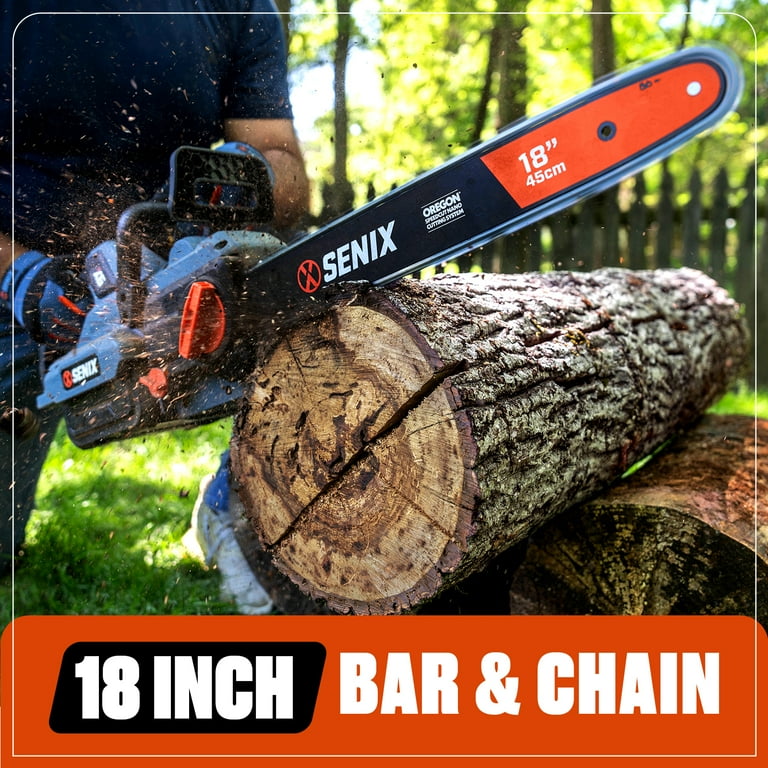 Senix 60V 18-Inch Brushless Cordless Chainsaw with Automatic Oiler