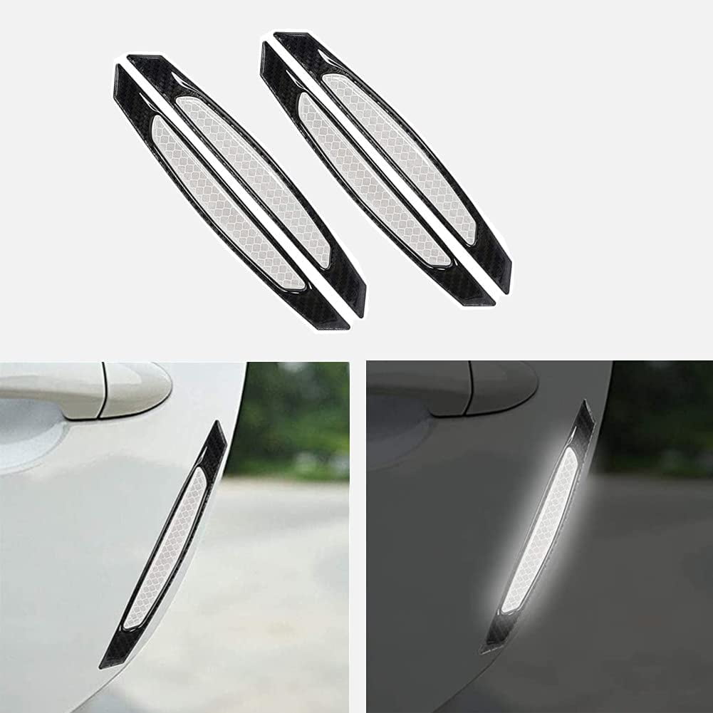 SHIYOU-Universel 4 Pcs Autocollants De Protection Réfléchissants Pour Porte De Voiture, Voiture, SUV, Camionnette (Blanc
