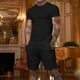 thumbnail image 4 of Pantalones cortos de manga corta para hombre, traje deportivo y de ocio de dos piezas Pompotops  oipoqjl35232, 4 of 9