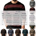 thumbnail image 2 of Keeplus Crewneck Sweaters for Men Striped Colorblock Bands Long Sleeve Pullover Classic Fall Winter Casual Top, 2 of 4