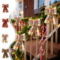 thumbnail image 7 of Moocorvic Plaid Christmas Bows Ornaments for Christmas Tree, Wreaths, Garland and Outdoor(Red and Green), 7 of 7