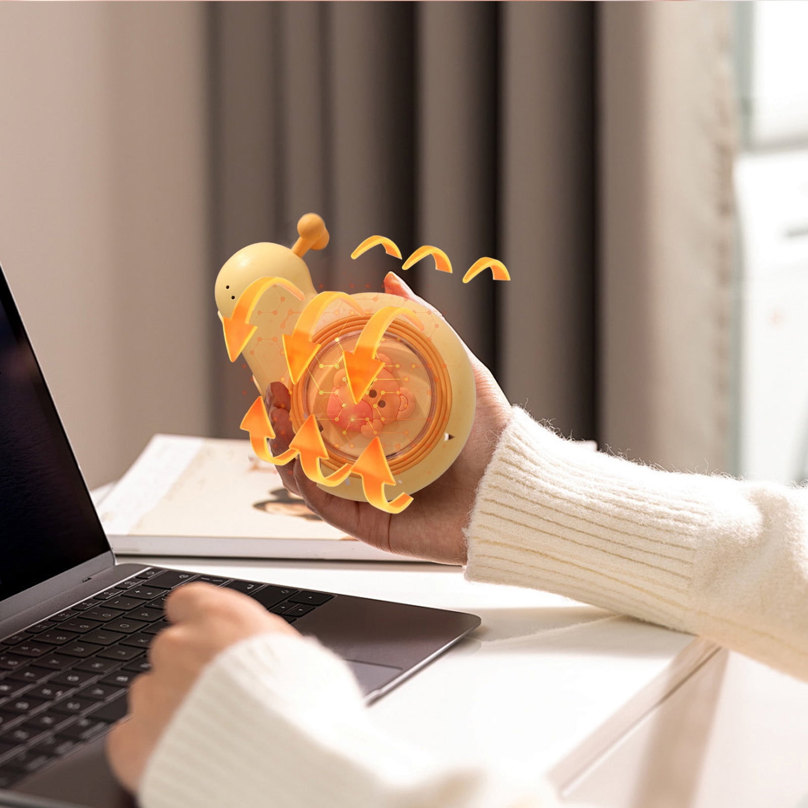 Yunuuuoa 5 Packs USB Hand Warmer with Breathing Light, Portable Rechargeable Heating Hand Warmer for Adults, Electric Hand Warmer for Winter Outdoor Indoor Use, Cute Pet Shaped Personal Warmer Gift
