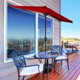 thumbnail image 7 of Pure Garden 9ft Half Umbrella for Balcony, Porch, or Deck, Red, 7 of 7
