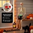 thumbnail image 5 of Ayieyill 5.4FT Halloween Skeleton Decorations, Posable Skeleton with Light-Up Red Eyes for Halloween Decor Outdoor Indoor, 5 of 9