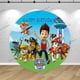 thumbnail image 4 of Fondo de fiesta redondo personalizado con nombre y edad de la Patrulla Canina, cubierta de fondo con temática de cachorros bonitos, fondo de cumpleaños para niños y bebés, pancarta de estudio fotográf, 4 of 4