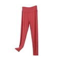 thumbnail image 2 of ylioge M-5X Plus Size Pajama Pants for Women Elastic High Waisted Modal-Trousers Womens Casual Solid Color Stretchy Straight Leg Homewear Pajamas Pant, 2 of 5