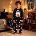 thumbnail image 4 of JAJAHO Halloween Kids Pajamas Boy Girl Long Sleeve Top And Pants Set Ghost Sleepwear 2 Piece Set 2-10Y, 4 of 7