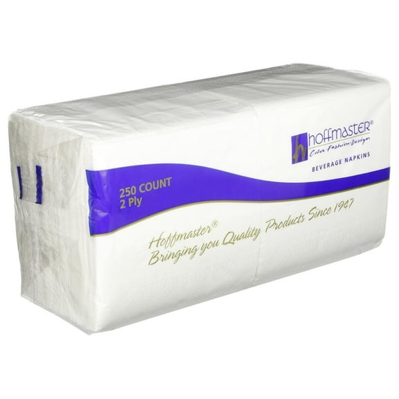 Beverage Napkins 9.5 x 9.5 Inch - 2-Ply White Embossed Napkins - 1000 Count - Economical Disposable Paper Napkins for Parties, Restaurants, and Everyday Use