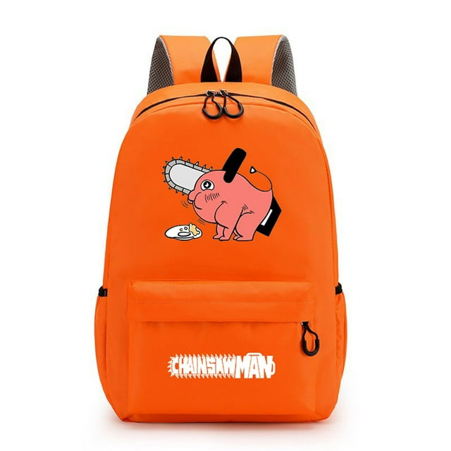 Mochila de dibujos animados para niños con motosierras escolares para hombre, Pochitas Anime B