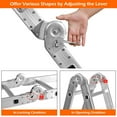 thumbnail image 5 of Gymax Fashion 12.5Ft Multi Purpose Folding EN131 Aluminum Scaffold Ladder Step, 5 of 6