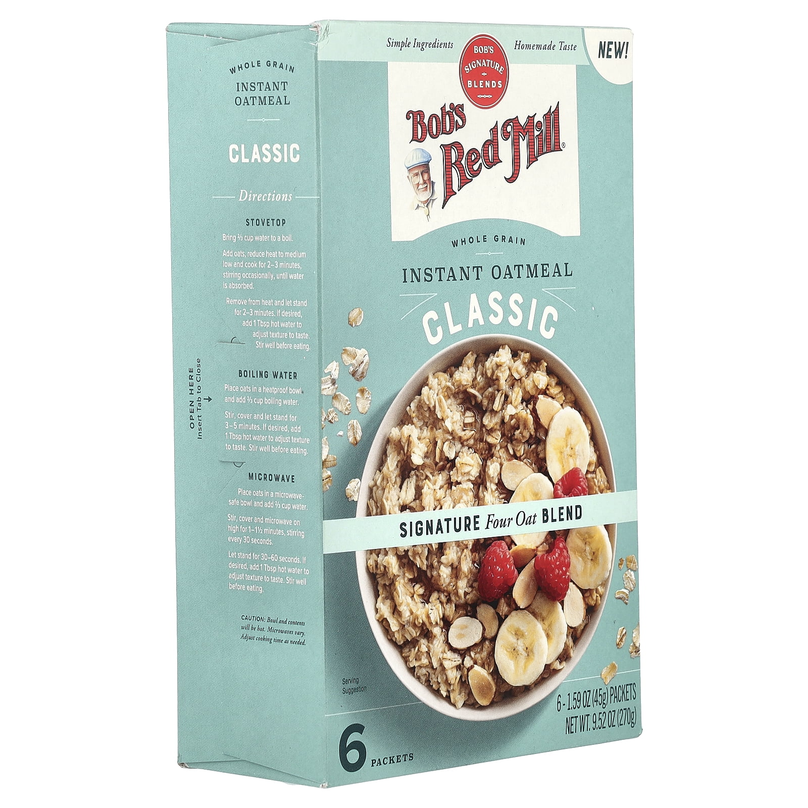 Bob's Red Mill Whole Grain Classic Instant Oatmeal 6 - 1.59 oz Packets
