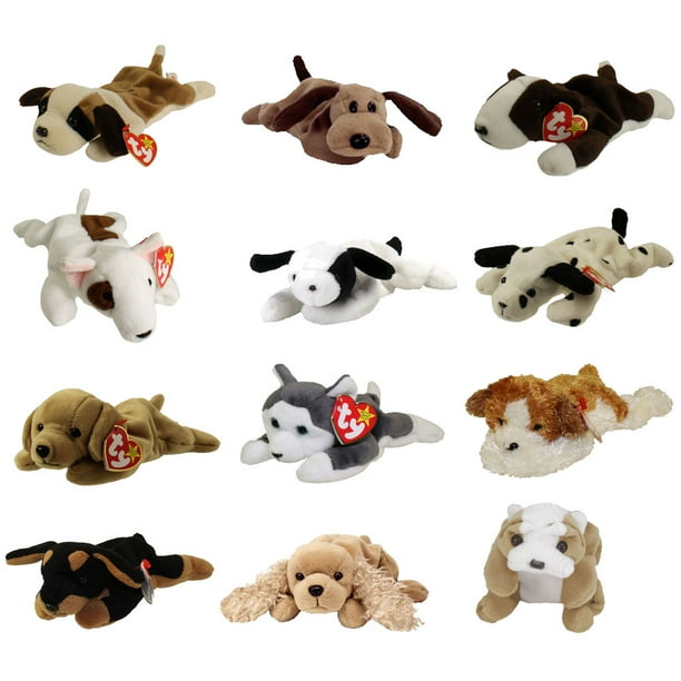 TY Beanie Babies DOGS 1 (Set of 12)(Bernie, Bones, Fetch, Nanook