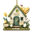 thumbnail image 2 of AZXY Easter House Ornaments for Tree, 2D Flat Acrylic Miniature Easter Hanging Decorations, Welcome Cottage with Easter Eggs Ornaments for Small Tree, Easter Party & Home Indoor Outdoor Decor, 2 of 7