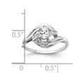 thumbnail image 2 of Primal Gold 14 Karat White Gold 5x3mm Oval Cubic Zirconia and Diamond Ring, 2 of 3