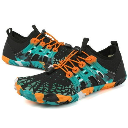 Pohot Non-slip Trekking Wading Shoes Breathable Running Shoes Swim Beach Aqua Shoes Wear-resistant Shock Absorption Silent for Lake Hiking
