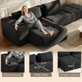 thumbnail image 3 of 130" Cloud Sectional Couch with L-Shape Chaise, Akaber Modern Modular Sofa with Deep Seat, Upholstered Couches for Living Room Bedroom, 3 of 9