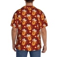 thumbnail image 3 of Lsque Heart Christmas Hot Cocoa print Men's Cuban Collar Short Sleeve Shirt Summer Beachwear Casual Button Down Fashionable Vacation Leisure Shirt-Small, 3 of 7