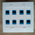 thumbnail image 4 of Ethernet Wall Plate 8 Port - Double Cat6 RJ45 Network Cable Faceplate Female to Female - Blue, 4 of 7