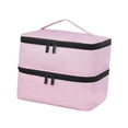thumbnail image 2 of TOOYFUL Nail Polish Storage Bag Nail Dryer Case Holds 30 Nail Polish Bottles Portable 2 Tier with Handle for Women Trip Girls Outdoor Pink, 2 of 10