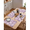 thumbnail image 5 of Placemats Set of 6, Cotton Linen Heat Table Mats Non-Slip Washable Abstract Retro Purple Tie-dye Placemat for Holiday Banquet Dining Kitchen Table Decor, 5 of 6