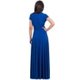 thumbnail image 6 of KOH KOH Long V-Neck Flowy Cap Short Sleeve V-Neck Bridesmaid Wedding Guest Party Formal Summer Sundress Tall Gown Maxi Dress Dresses For Women Cobalt Royal Blue Medium US 8-10 NT074, 6 of 7