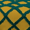 thumbnail image 4 of 1 Piece Luxury Two Tone Diamond Ruffle Pattern Comforter Super Soft, All Season 800 Thread Count, 100% Egyptian Cotton, Oversized Super King Size Gold-Teal Color, 4 of 4