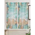 thumbnail image 5 of Ocean Coastal Bathroom Window Curtain, Summer Nautical Beach Coral Starfish Light Filtering Coffee Kitchen Curtains, Bedroom Living Room Curtains 2 Panel 84"x63", 5 of 6