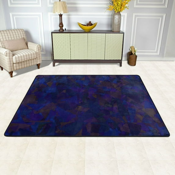 XMXY Dark Blue Abstract Area Rugs Doormat Outdoor Entrance , Facecloth Non-slip Floor Mat Rug for Living Room Kitchen Sink Area Indoor 36"x24"