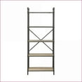 thumbnail image 5 of Bookshelf, Industrial Style Antique Oak & Light Gray | 5 Fixed Shelves 23”x13” | Oak | Metal, 5 of 7