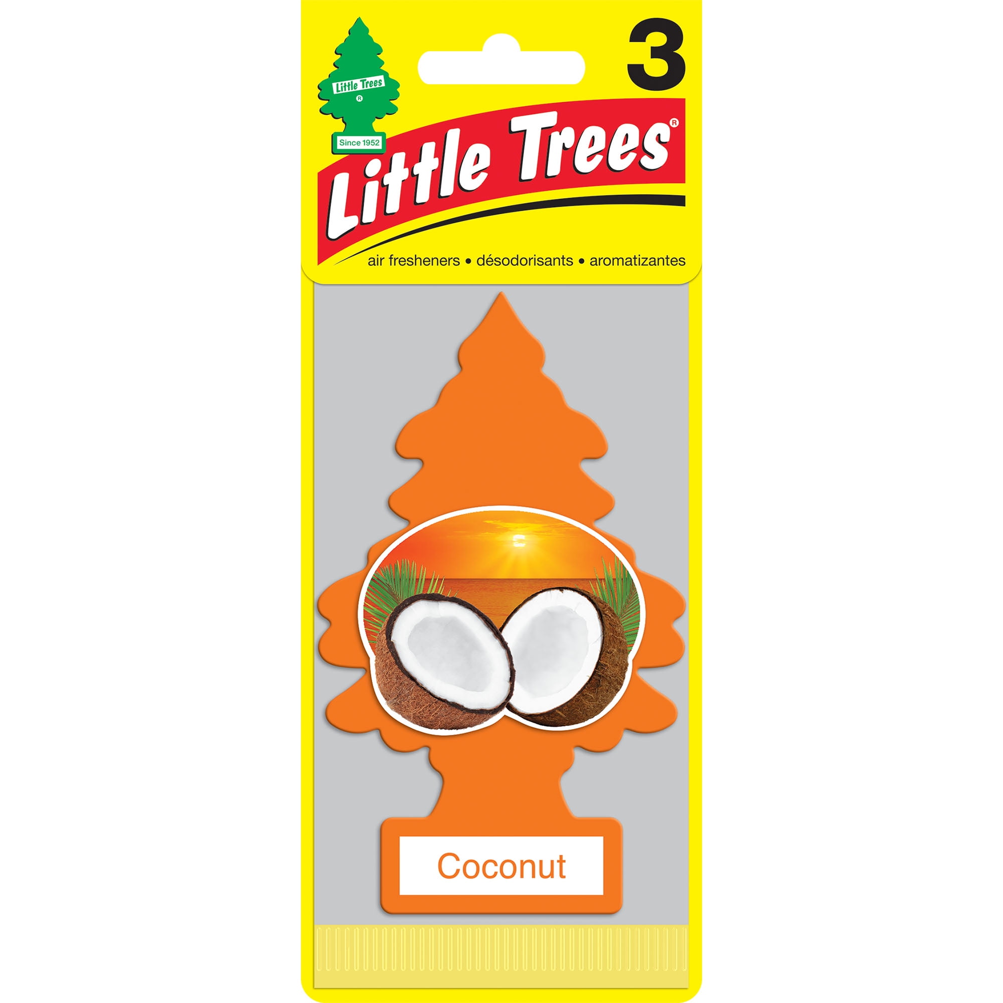 Little Trees Air Fresheners Coconut Fragrance 3 Pack