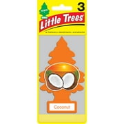 Little Trees Auto Air Freshener, Hanging Card, Coconut Fragrance 3-Pack