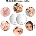 thumbnail image 2 of Wattne Magnifying Mirror and Tweezers Kit, 10X & 20X Magnifying Makeup Mirrors with 2 Suction Cups, Portable Magnifier Travel Set for Eyebrow Tweezing, Blackhead Blemish Removal, 3.5 Inch (Mirror), 2 of 6