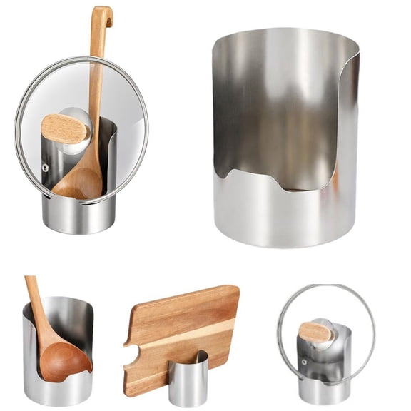 Multi-Functional Kitchen Utensil Holder, Stainless Steel Vertical Stand, Countertop Organizer for Spatulas, Pot Lid & Spatula Holder, Space-Saving Vertical Tool Rack, Kitchen Utensil Holder,Silver
