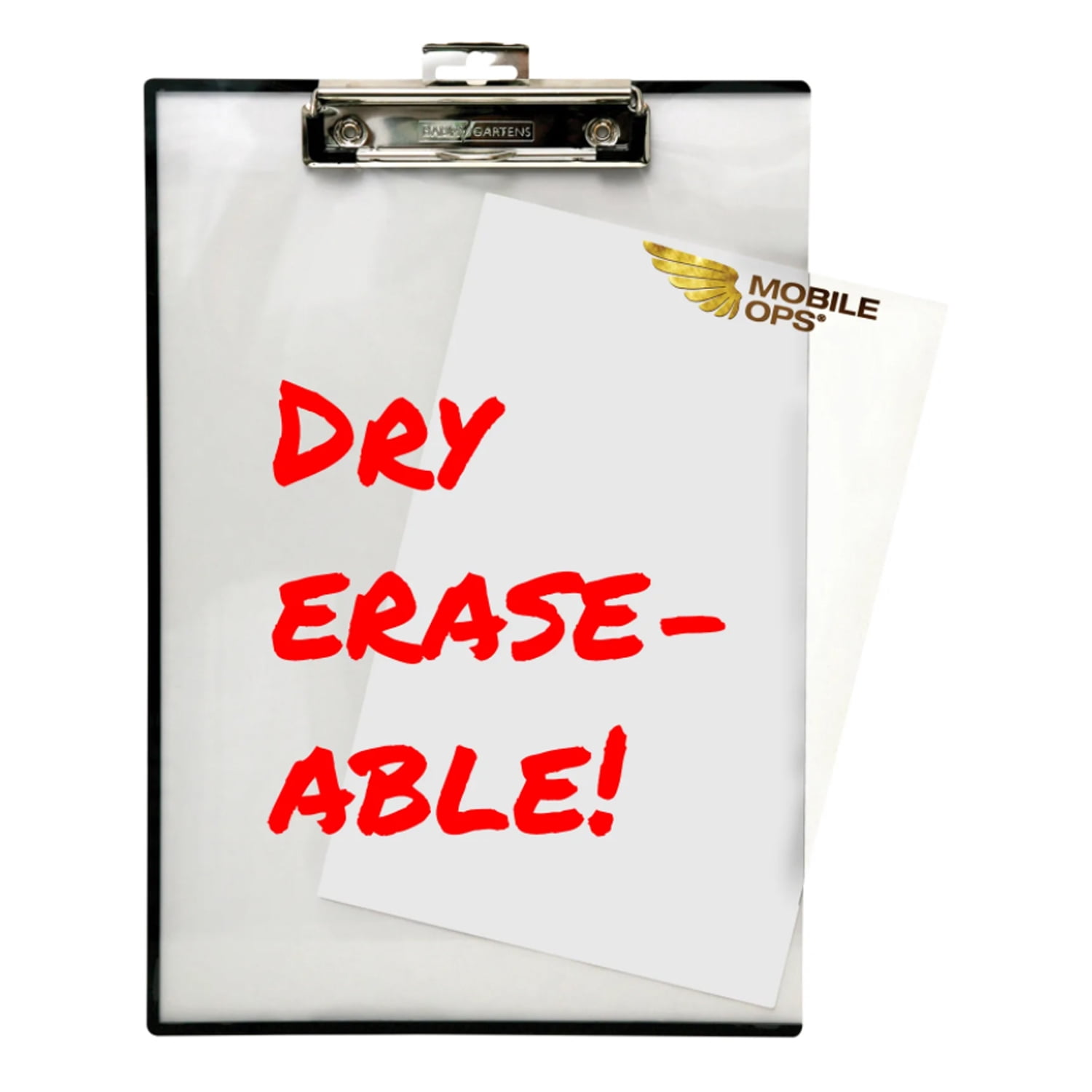 Mobile OPS Unbreakable Quick Reference Clipboard with Dry Eraseable Transparent Protective Cover, Clear, Pack of 2