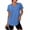 Blue&03G0330, variant on Woman Workout Tops V Neck Womens Short Sleeve Shirt Spring Summer Going Out Yoga Athletic Curved Hem Women Tunic Tops Black S