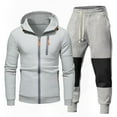 thumbnail image 4 of Men's Casual Tracksuit Set Autumn Comfortable Hooded Zip Up Sweatshirt And Matching Jogger Pants For Daily Wear Sports, 4 of 4
