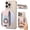 Pink, variant on Magnetic Phone Wallet with 360° Rotatable Ring Stand, Slim PU Leather Card Holder Compatible with iPhone 17/16/15/14/13/12 Series