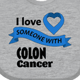 thumbnail image 4 of Inktastic I Love Someone with Colon Cancer blue heart ribbon Boys or Girls Baby Bib, 4 of 4